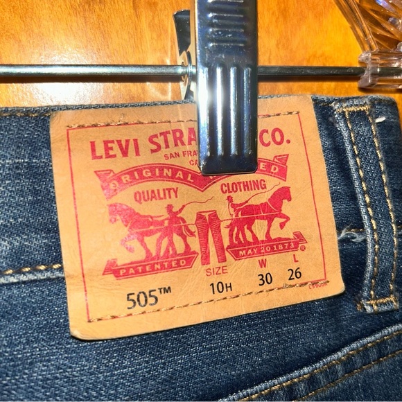 Levis 505 Jeans Boys 10H Husky  Blue Denim Pants Dark Regular Straight kids - Picture 4 of 4